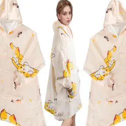 Ciepła bluza koala koc oversize XXL gruby futrzak miękka z kapturem-5907451366271