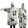 Ciepła bluza koala koc oversize XXL gruby futrzak miękka z kapturem-5907451366288