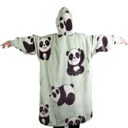 Ciepła bluza koala koc oversize XXL gruby futrzak miękka z kapturem-5907451366288