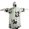 Ciepła bluza koala koc oversize XXL gruby futrzak miękka z kapturem-5907451366288