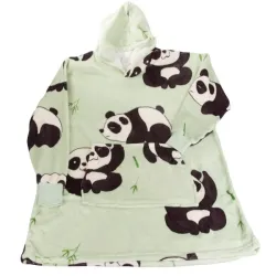 Ciepła bluza koala koc oversize XXL gruby futrzak miękka z kapturem-5907451366288