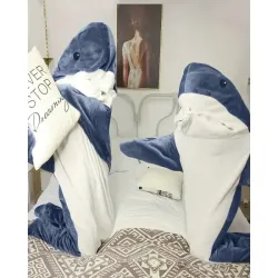 Koc rekin piżama śpiwór kostium ciepły zimowy bluza z kapturem gruby l-5907451366226