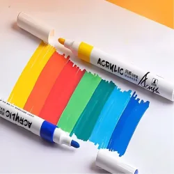 Markery akrylowe 12 szt w etui kolorowe do szkła plastiku metalu drewna-5907451376416