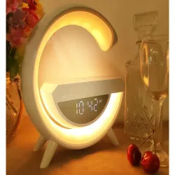 Lampka led rgb gamingowa ładowarka indukcyjna głośnik budzik radio-5907451362303