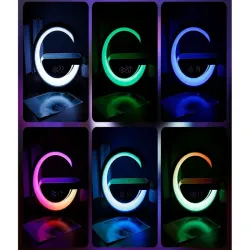 Lampka led rgb gamingowa ładowarka indukcyjna głośnik budzik radio-5907451362303