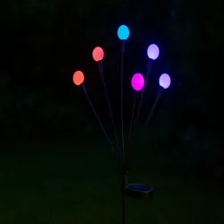 Solarne kuleczki 2 sztuki po 6 lampek led rgb długie lampki wbijane-5907451379387