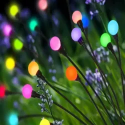 Solarne kuleczki 2 sztuki po 6 lampek led rgb długie lampki wbijane-5907451379387