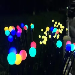 Solarne kuleczki 2 sztuki po 6 lampek led rgb długie lampki wbijane-5907451379387