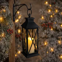 Lampion latarenka dekoracyjny led z elektryczną świeczką na baterie-5907451379240