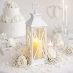 Lampion latarenka dekoracyjny led z elektryczną świeczką na baterie-5907451379257