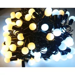 Lampki choinkowe diodowe kulki 200 LED-16m białe ciepłe i zimne kulki