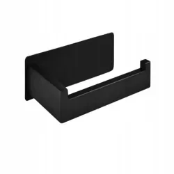 Uchwyt na papier toaletowy czarny mat bez wiercenia stal nowoczesny-5907451379912