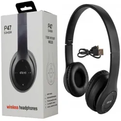 Słuchawki bezprzewodowe P47 bluetooth mikrofon mp3 radio FM micro SD-5907451339145