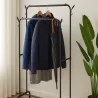 Wieszak stojący na ubrania z półkami na buty kurtki metalowa garderoba-5907451377062