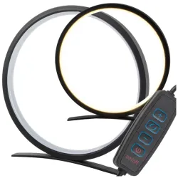 Lampka nocna stołowa okrąg pierścień o średnicy 25cm regulacja CCT-5907451373439