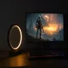 Lampka nocna stołowa okrąg pierścień fi20cm regulacja barwy i jasności-5907451373422
