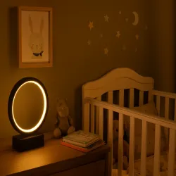 Lampka nocna stołowa okrąg pierścień fi20cm regulacja barwy i jasności-5907451373422