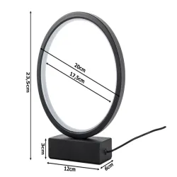 Lampka nocna stołowa okrąg pierścień fi20cm regulacja barwy i jasności-5907451373422