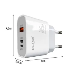 Szybka ładowarka sieciowa usb-a usb-c usb- l 45w QC uniwersalna-5907451385357
