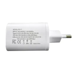 Szybka ładowarka sieciowa usb-a usb-c1 usb- c2 65w QC uniwersalna-5907451385340