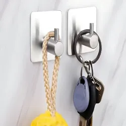 Uchwyty haczyki wieszaki samoprzylepne łazienka metalowe 4 sztuki-5907451380505