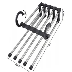 Wieszak na spodnie do szafy na 5 par wysuwane ramiona ze spodniami-5907451343470