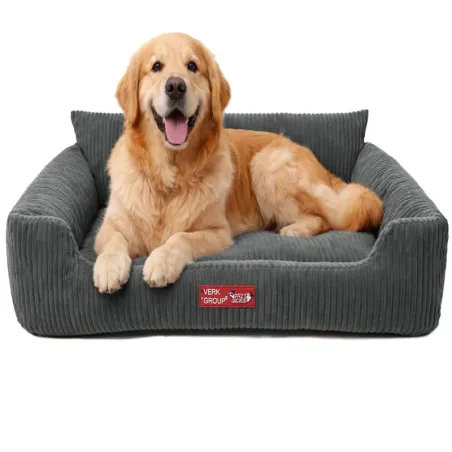 Legowisko roz L dla psa kota miękkie sztruksowe antypoślizgowe wygodne-5907451379110