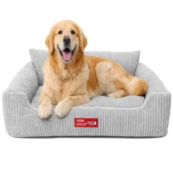 Legowisko roz L dla psa kota miękkie sztruksowe antypoślizgowe wygodne-5907451379127