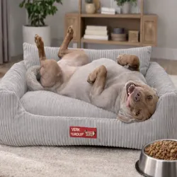 Legowisko roz L dla psa kota miękkie sztruksowe antypoślizgowe wygodne-5907451379127