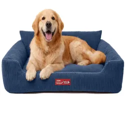 Legowisko roz L dla psa kota miękkie sztruksowe antypoślizgowe wygodne-5907451379134