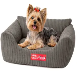 Legowisko roz S dla psa kota miękkie sztruksowe antypoślizgowe wygodne-5907451379196