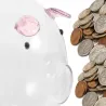 Świnka skarbonka szklana mała 11 cm na pieniądze monety banknoty na-5907451391556