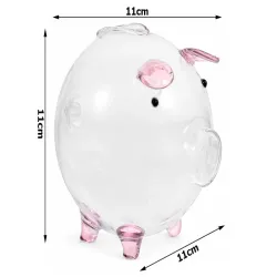 Świnka skarbonka szklana mała 11 cm na pieniądze monety banknoty na-5907451391556