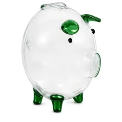 Świnka skarbonka mała 11 cm szklana ozdobna na pieniądze monety banknoty-5907451391563