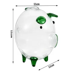 Świnka skarbonka mała 11 cm szklana ozdobna na pieniądze monety banknoty-5907451391563
