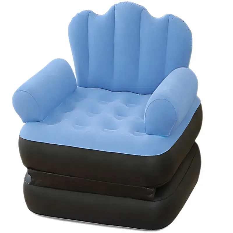 Sofa dmuchana 2w1 fotel łóżko rozkładane z oparciem wygodna leżanka-5907451380819