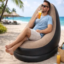 Fotel ogrodowy leżak dmuchany pompowany pufa na plażę wygony podnóżek-5907451380710