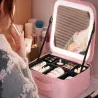 Kuferek na kosmetyki kosmetyczka podróżna organizer szkatułka lusterko led-5907451380703