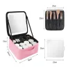 Kuferek na kosmetyki kosmetyczka podróżna organizer szkatułka lusterko led-5907451380703