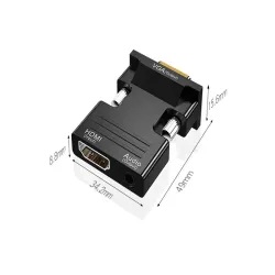 Konwerter adapter z hdmi na vga d-sub audio dźwięk-5907451334485