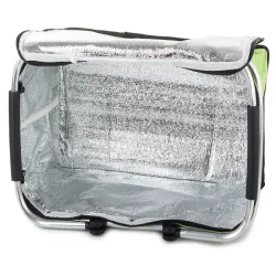 Kosz piknikowy zielony składany termiczny turystyczny koszyk na zakupy-5907451304846