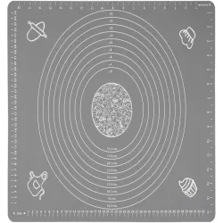 Stolnica silikonowa 50x40 mata kuchenna do ciasta antypoślizgowa szara-5907451378014