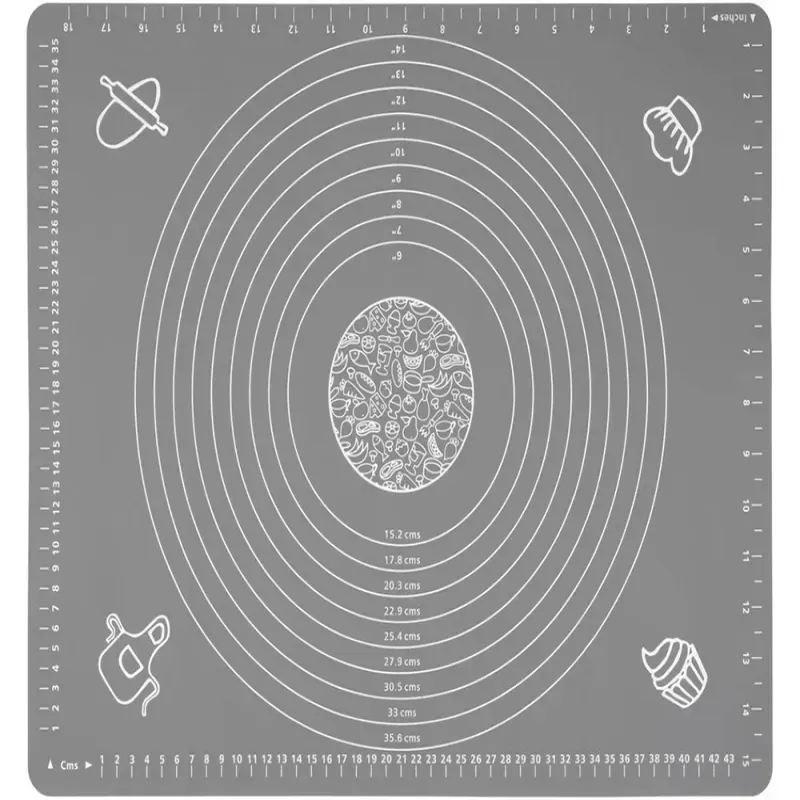 Stolnica silikonowa 50x40 mata kuchenna do ciasta antypoślizgowa szara-5907451378014