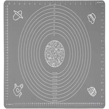Stolnica silikonowa 50x40 mata kuchenna do ciasta antypoślizgowa szara-5907451378014