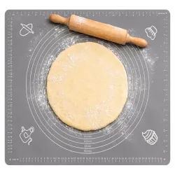 Stolnica silikonowa 50x40 mata kuchenna do ciasta antypoślizgowa szara-5907451378014