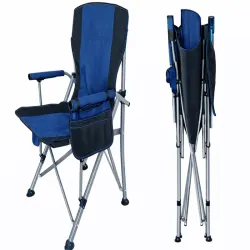 Fotel wędkarski składany turystyczny z podłokietnikami i uchwytem-5907451384206