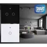 Włącznik dotykowy podwójny szklany czarny lub biały seria SMART HOUSE