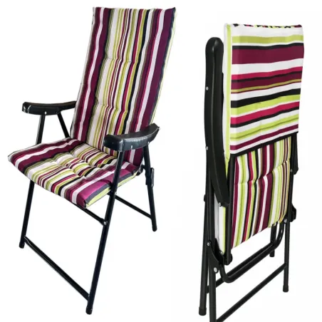 Krzesło składane turystyczne plażowe ogrodowe materac lekkie na biwak-5907451384046