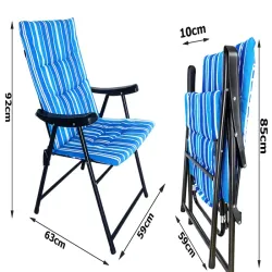 Krzesło składane turystyczne plażowe ogrodowe materac lekkie na biwak-5907451384039