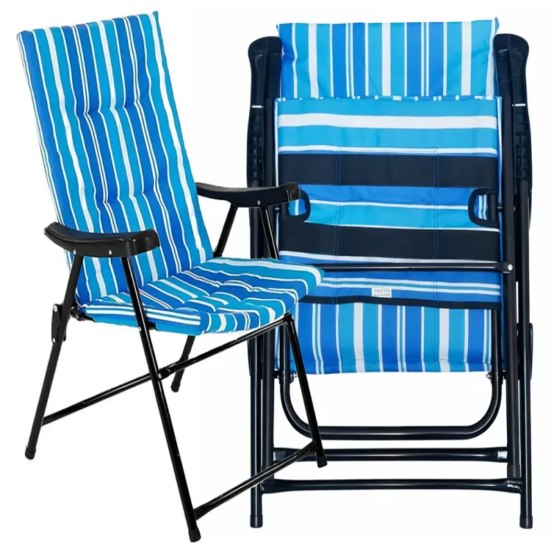 Krzesło składane turystyczne plażowe ogrodowe materac lekkie na biwak-5907451384039